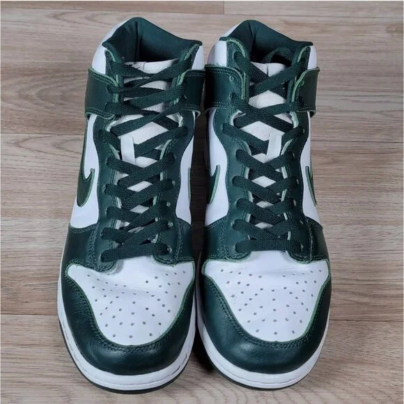 Nike Dunk High Shoes Mens Size 8.5 Spartan Green White Michigan State CZ8149-100 - Picture 3 of 8